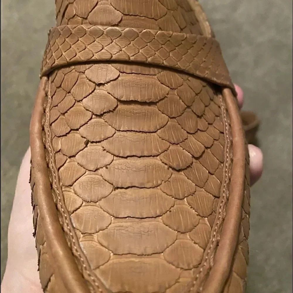 ALEXANDRE BIRMAN python leather tan loafers. - Picture 10 of 10